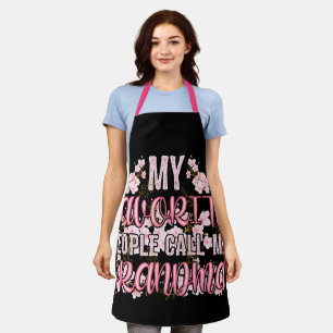 My Favourite People Call Me Grandma Flower Apron