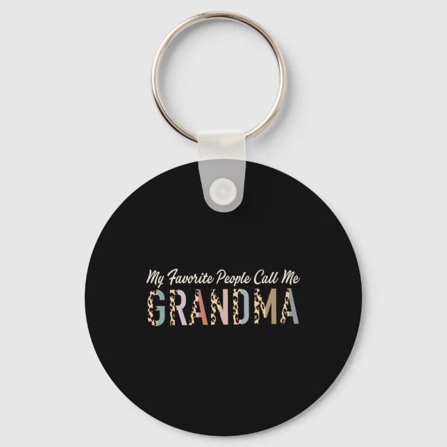 My Favourite People Call Me Grandma Gifts Leopard  Key Ring (Front)