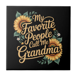 My Favourite People Call Me Grandma Mother's Day Ceramic Tile