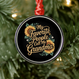 My Favourite People Call Me Grandma Mother's Day Metal Ornament