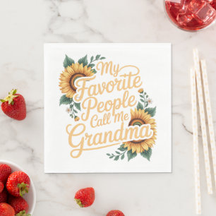My Favourite People Call Me Grandma Mother's Day Napkin