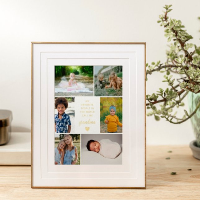 My Favourite People Call Me Grandma Photo Collage Foil Prints (Creator Uploaded)