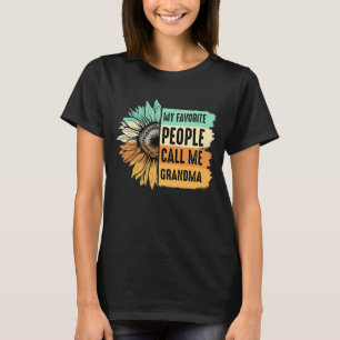 My Favourite People Call Me Grandma Sunflower Moth T-Shirt
