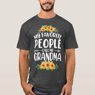 My Favourite People Call Me Grandma Sunflower Moth T-Shirt