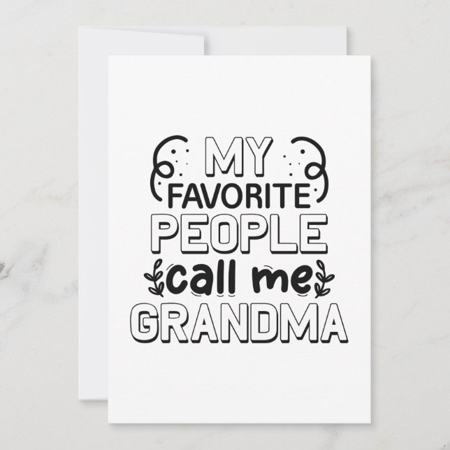 My Favourite People Call Me Grandma Thank You Card (Front)