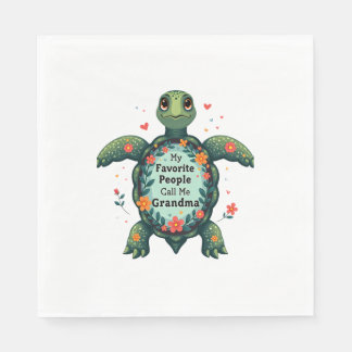 My Favourite People Call Me Grandma Turtle - Grand Napkin