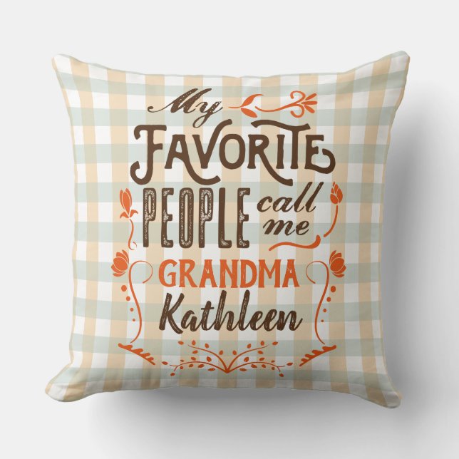 My Favourite People Call Me Grandma Typography Art Cushion (Front)