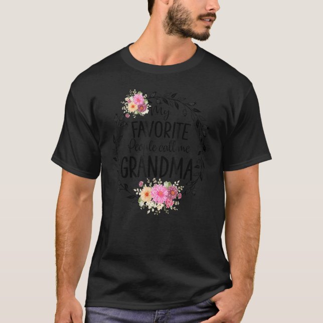 My Favourite People Call Me Grandma Women Flower G T-Shirt (Front)