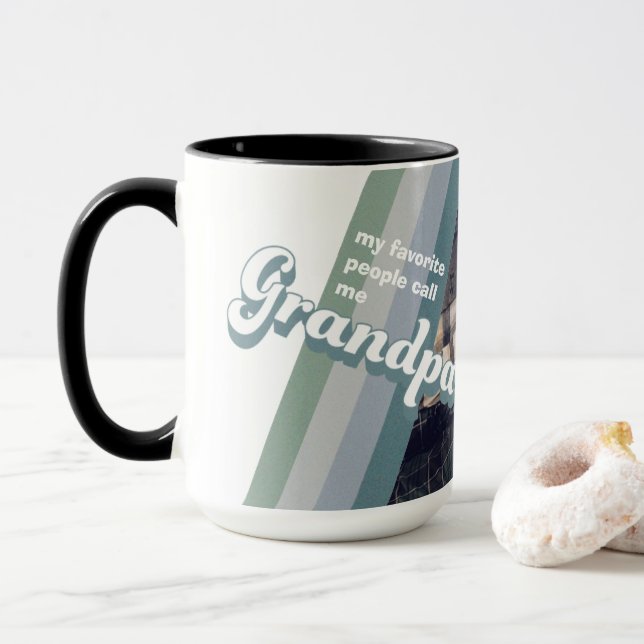 My Favourite People Call Me Grandpa Photo Gift Mug (With Donut)