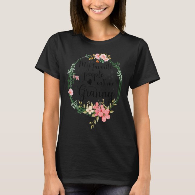 My Favourite People Call Me Granny Women Floral Gr T-Shirt (Front)