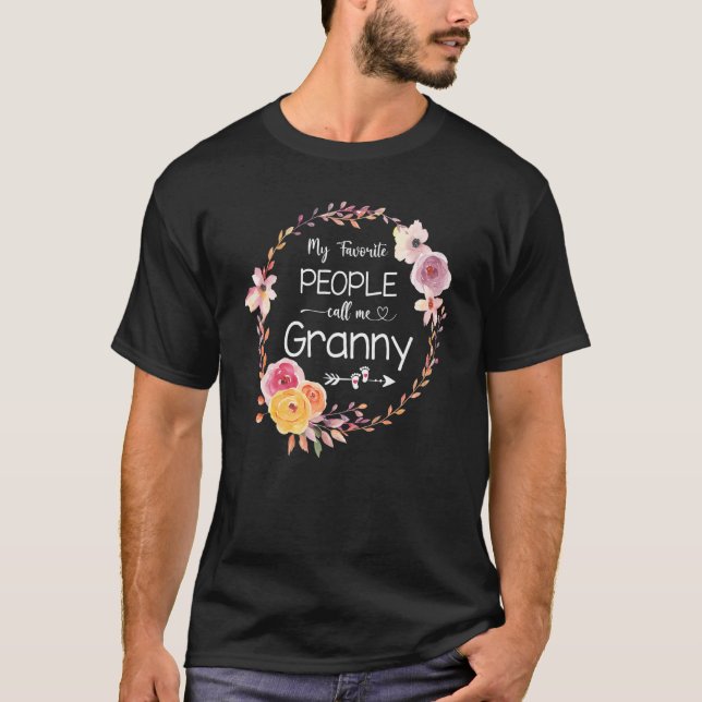My Favourite People Call Me Granny Women Flower Gr T-Shirt (Front)