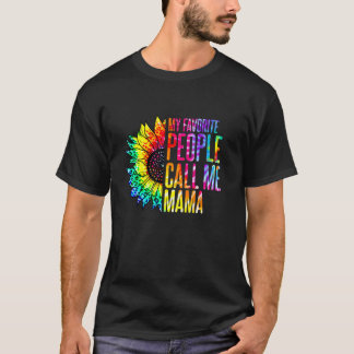 My Favourite People Call Me Mama Sunflower Tie Dye T-Shirt