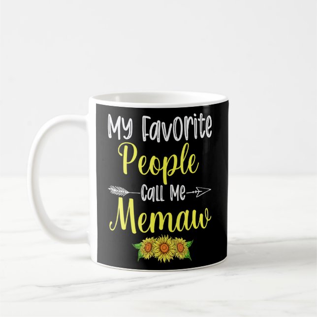 My Favourite People Call Me Memaw Sunflower Mother Coffee Mug (Left)