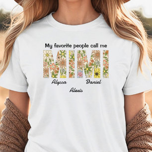 My Favourite People Call Me Mimi grandkids names T-Shirt