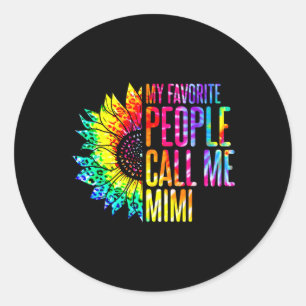 My Favourite People Call Me Mimi Grandma Sunflower Classic Round Sticker