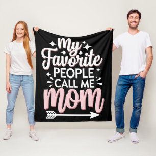 My Favourite People Call Me Mum Mother's Day Flora Fleece Blanket