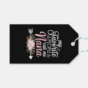 My Favourite People Call Me Nana Mothers Day Flora Gift Tags