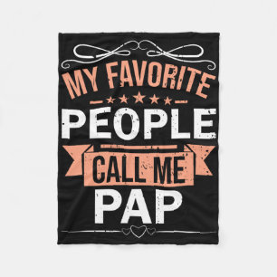 My Favourite People Call Me Pap Retro Men Father&# Fleece Blanket