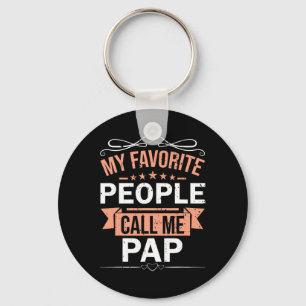 My Favourite People Call Me Pap Retro Men Father&# Key Ring