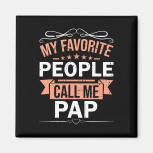 My Favourite People Call Me Pap Retro Men Father&# Magnet