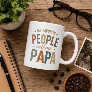 My Favourite People Call Me Papa Retro Vintage Coffee Mug