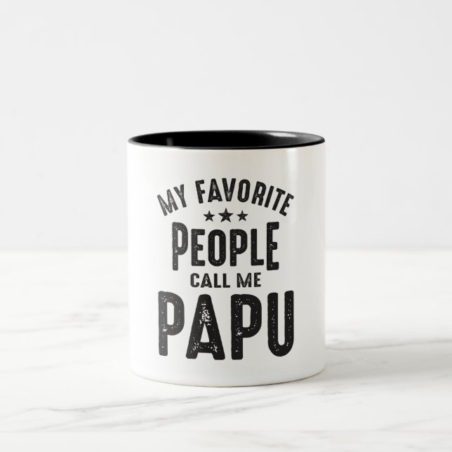 My Favourite People Call Me Papu - Grandpa Two-Tone Coffee Mug (Center)
