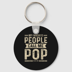 My Favourite People Call Me Pop Funny Grandpa Pop Key Ring