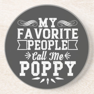 My Favourite People Call Me Poppy Father's Day Gif Coaster