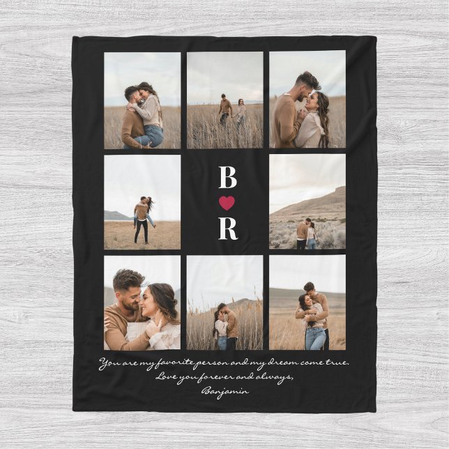 My Favourite Person Script Valentine's Day 8-Photo Fleece Blanket (Creator Uploaded)