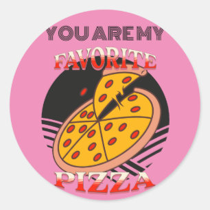 My Favourite Pizza, Elegant cool dad gift   Classic Round Sticker
