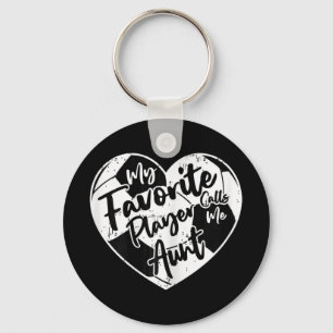 My Favourite Player Calls Me Aunt Soccer Heart Key Ring