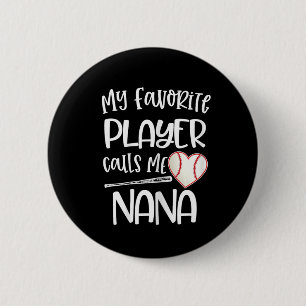 My Favourite Player Calls Me Grandma Bysebyll Hear 6 Cm Round Badge
