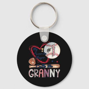 My Favourite Player Calls Me Granny Baseball T-Bal Key Ring