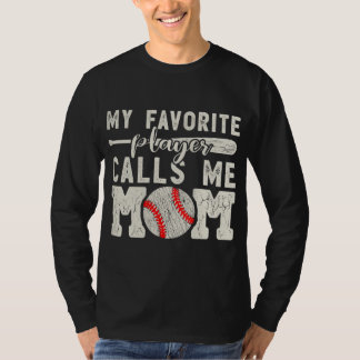 My Favourite Player Calls Me Mum Baseball Cheer Bo T-Shirt