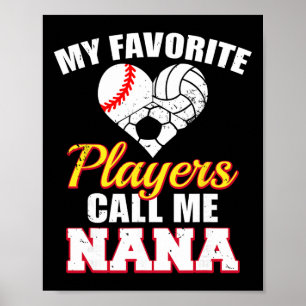 My Favourite Players Baseball Volleyball Soccer Na Poster