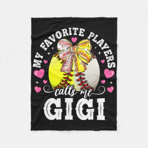 My Favourite Players Call Me Gigi Bysebyll Softbyl Fleece Blanket