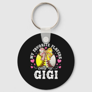 My Favourite Players Call Me Gigi Bysebyll Softbyl Key Ring