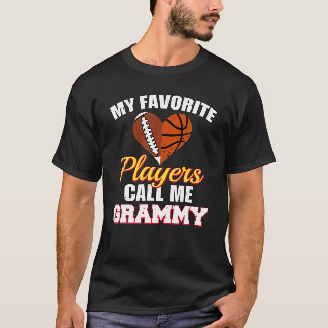 My Favourite Players Call Me Grammy Funny Football T-Shirt (Front)