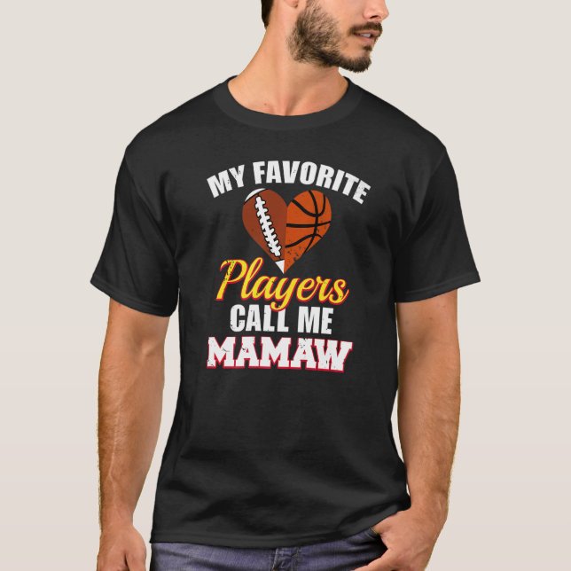 My Favourite Players Call Me Mamaw Football Basket T-Shirt (Front)