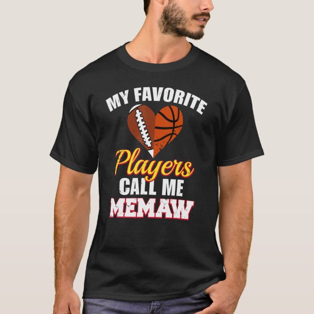 My Favourite Players Call Me Memaw Football Basket T-Shirt (Front)