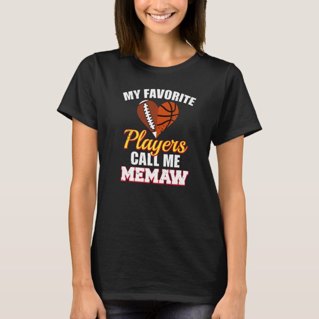 My Favourite Players Call Me Memaw Football Basket T-Shirt (Front)
