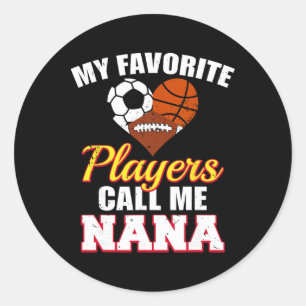 My Favourite Players Soccer Basketball Football Na Classic Round Sticker