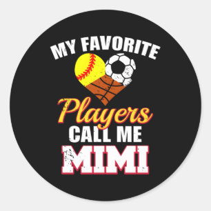 My Favourite Players Softball Soccer Basketball Mi Classic Round Sticker