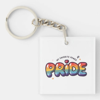 My Favourite Power Is PRIDE – Rainbow Pride Sticke Key Ring