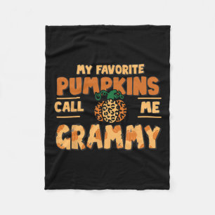 My Favourite Pumpkins Call Me Grammy Thanksgiving Fleece Blanket
