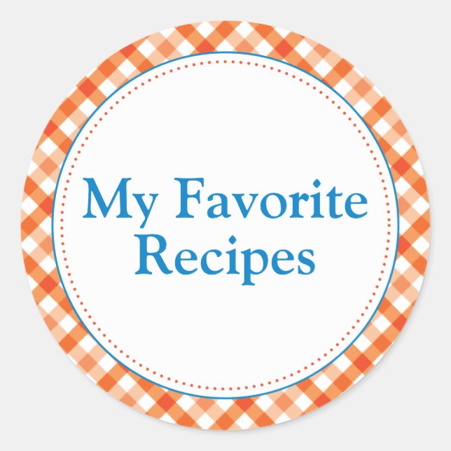 My Favourite Recipes Classic Round Sticker (Front)