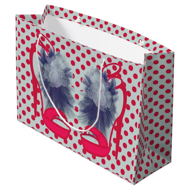My Favourite Red Shoes Large Gift Bag (Back Angled)