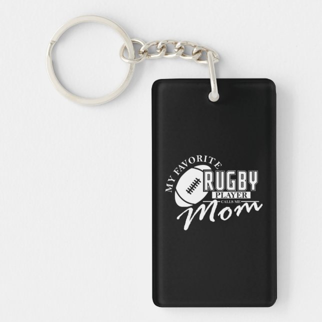 My Favourite Rugby Player Calls Me Mum Rugby Key Ring (Front)