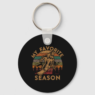 My Favourite Season Snowboard Gift Winter Ski Snow Key Ring