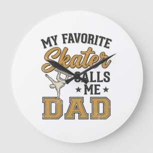 My Favourite Skater Calls Me Dad Vintage Shirt_1 Large Clock